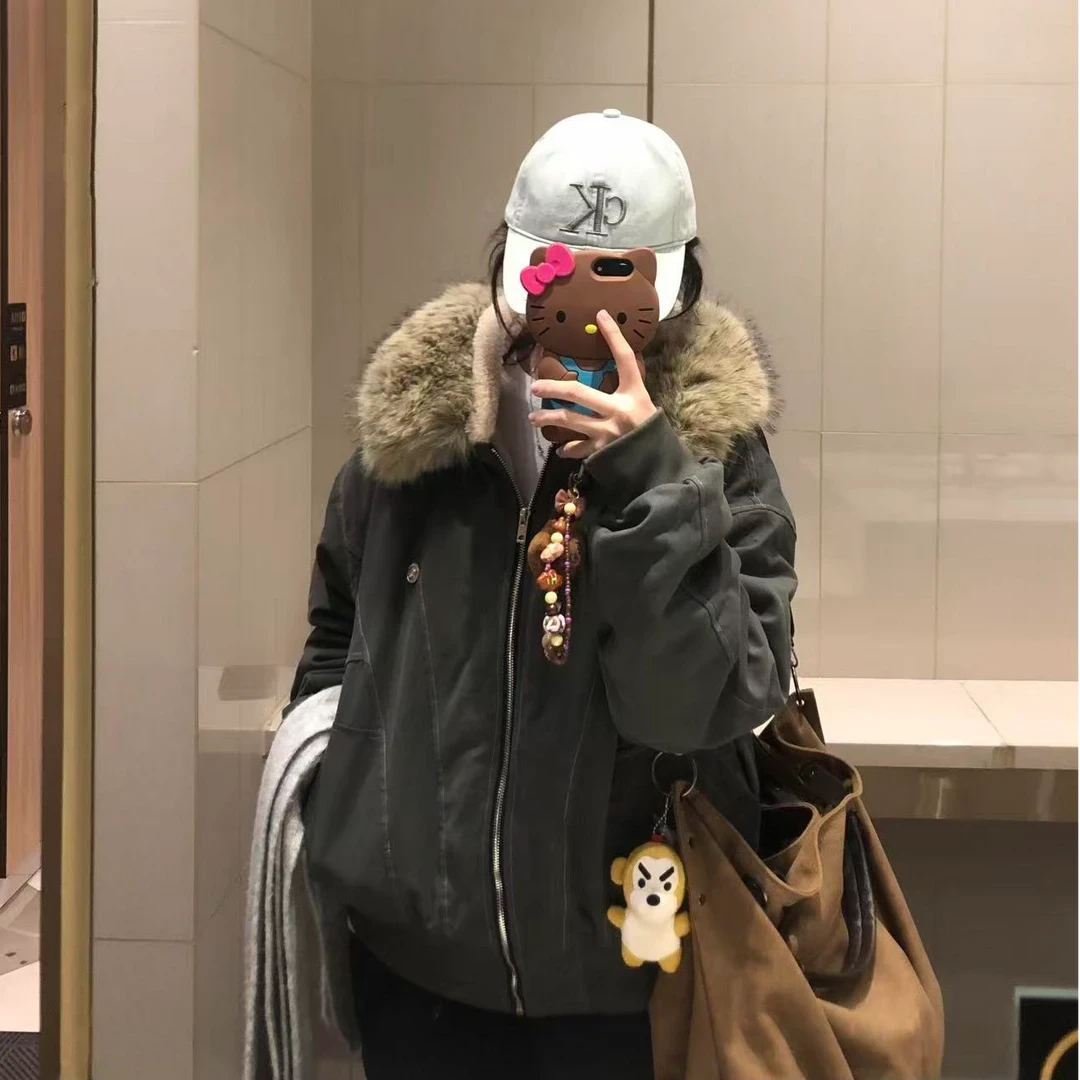 超好看座山雕羽绒棉服女2025冬新款棉袄加绒派克服小个子羽绒外套