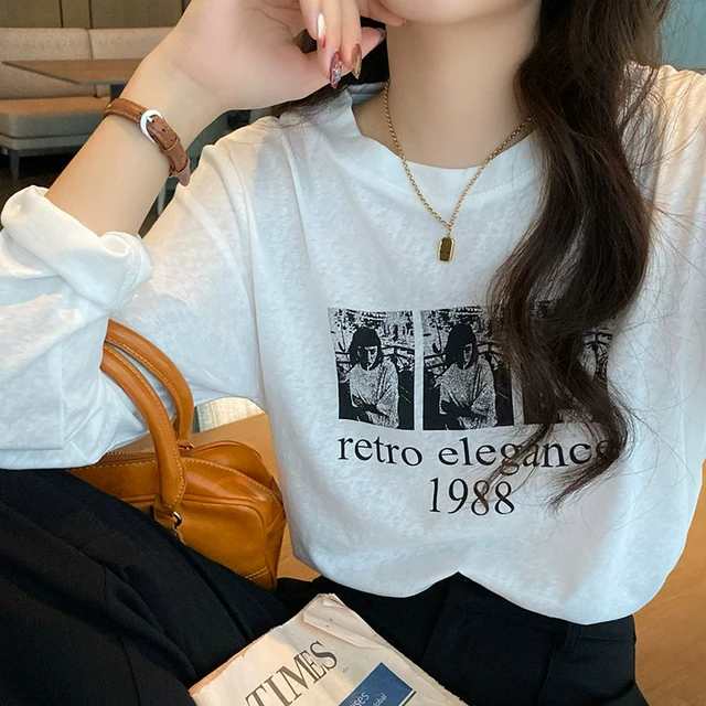白色长袖t恤女装春秋2025新款宽松打底衫内搭高级感棉麻轻薄上衣