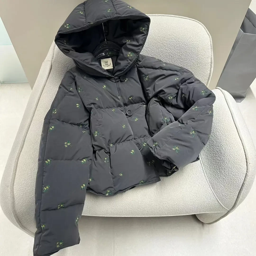 cicicoco猫头鹰刺绣韩系短款冬季保暖女士鹅绒外套