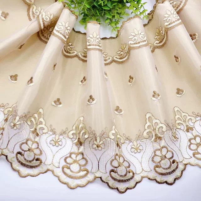 加宽30公分带衬布蕾丝花边沙发窗帘加长裙摆边床边桌布边辅料帘头