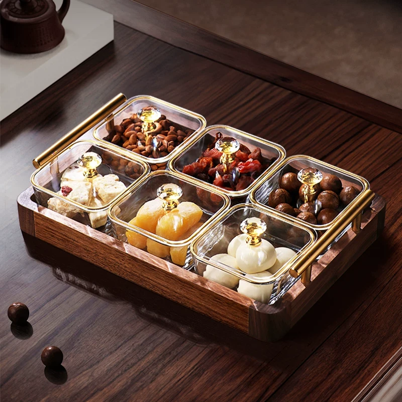 中式实木家用干果盒精致客厅高档坚果收纳盒轻奢糖果盒高