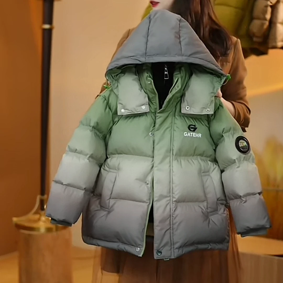 童装男童棉服冬装2025新款儿童冬季渐变棉衣中大童棉袄加厚外套潮