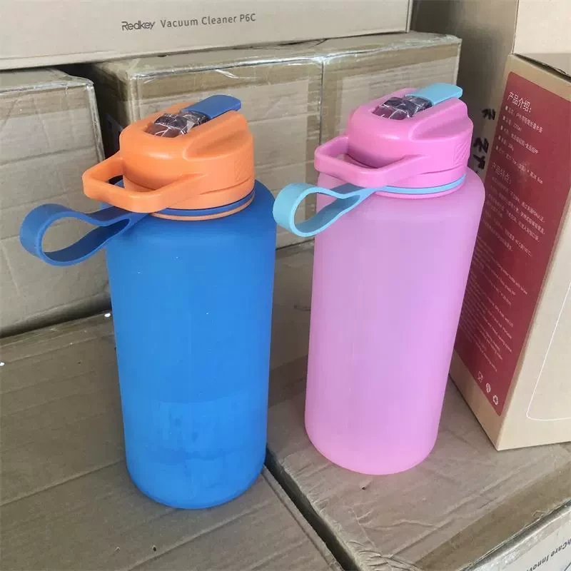 2.2L硅胶运动水壶吸管手提可折叠大容量便携式夏季水杯