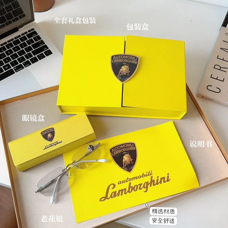 兰博基尼联名老花眼睛自动变焦轻便无边框时尚老花镜