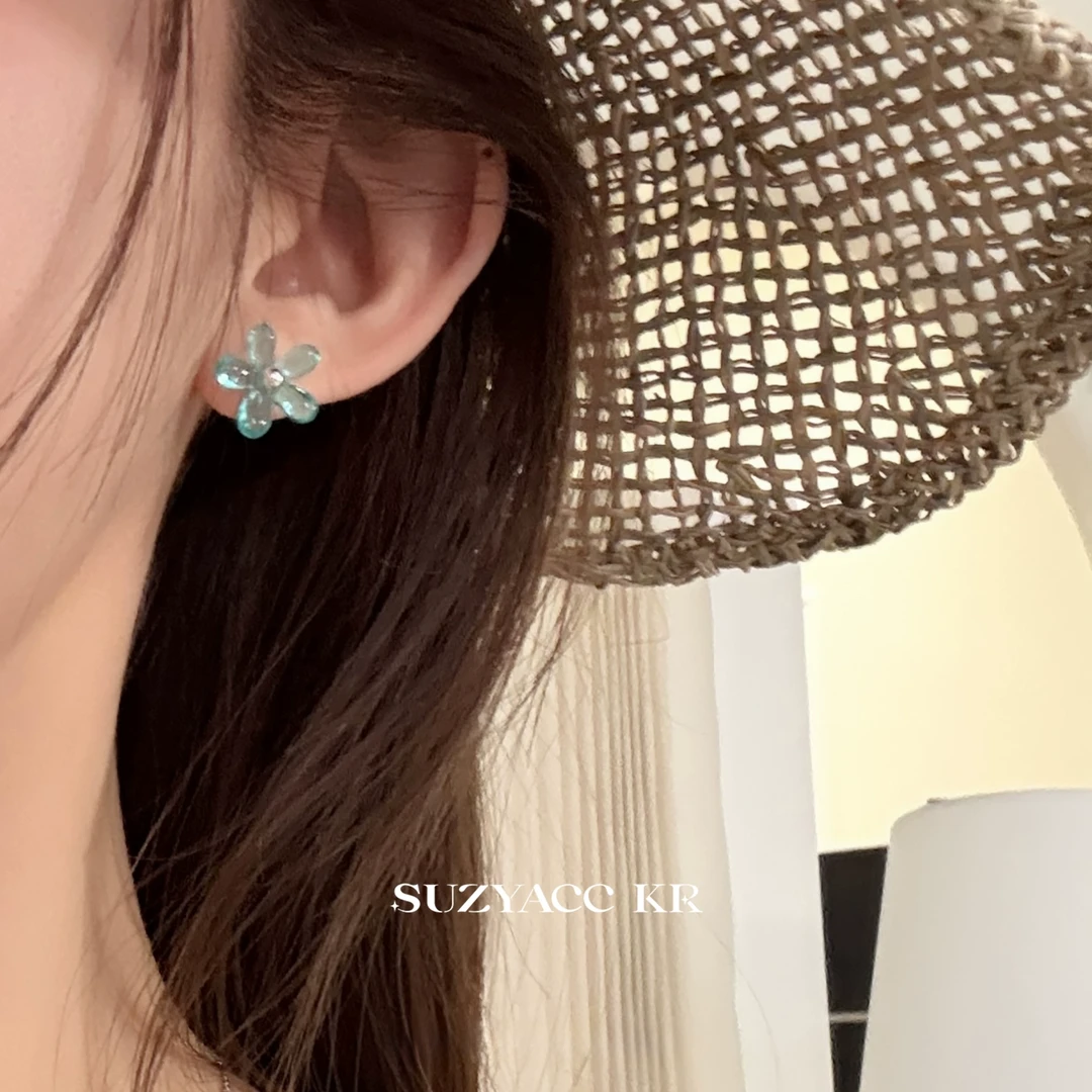 Suzyacc Kr 合金亚克力耳饰 夏日亚克力花朵耳环气质时尚E2713