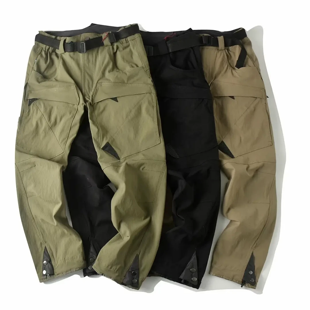 户外男女通用防风防泼水宽松直筒冲锋裤适合徒步登山