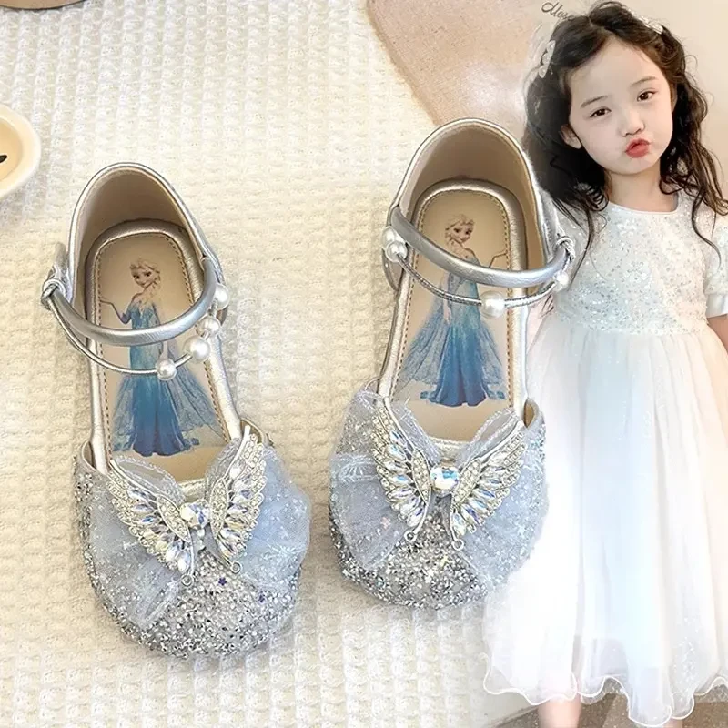 ABC女童公主爱莎水晶包头2025春夏新款软底女女童凉鞋女童公主风