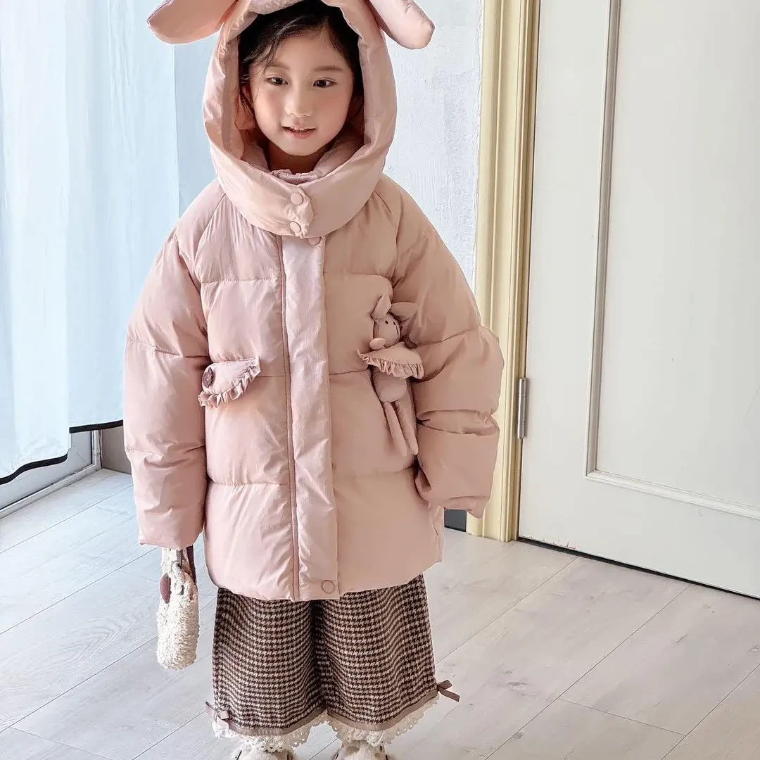 女长款外套加厚女童连帽