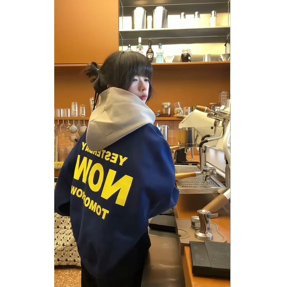 oaoo美式重磅连帽卫衣男款春秋美式高街boxy内搭短宽版型情侣外套