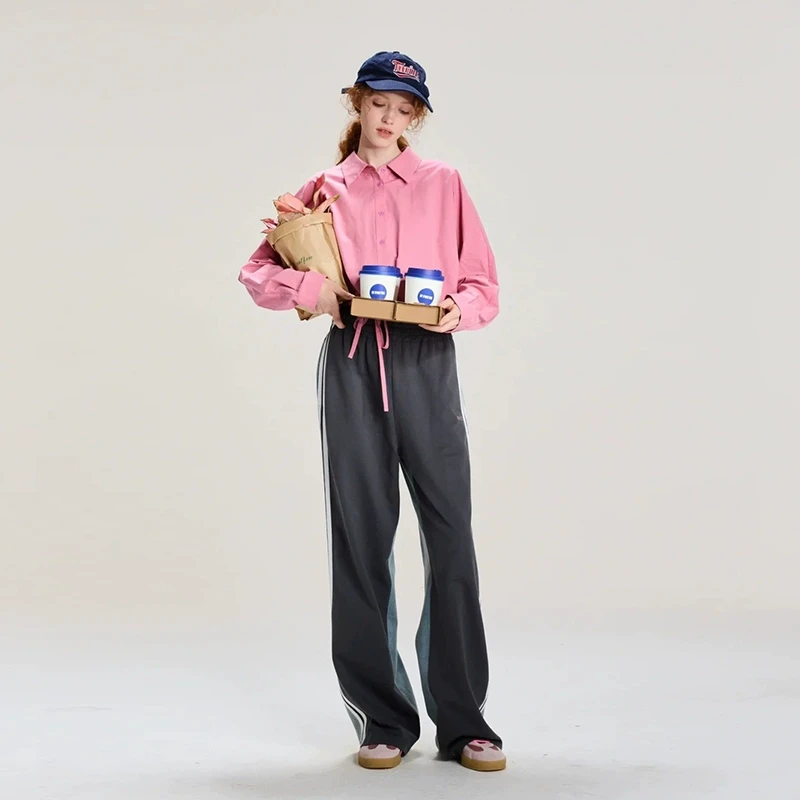 【Fy】拼接宽松直筒休闲时尚裤子2025春季新款专柜撤柜品牌女装