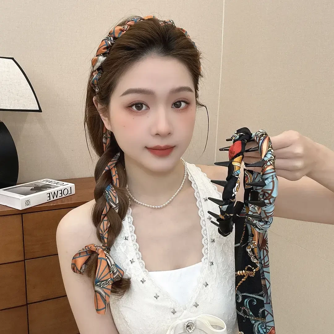 宫阙高级感齿梳波浪高颅顶发箍正反两带复古宫廷上班通勤发箍女