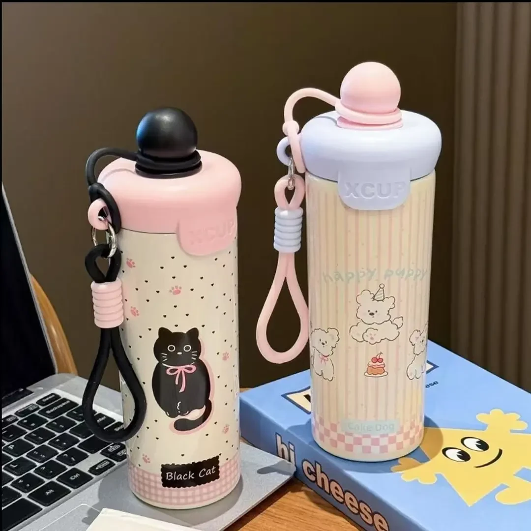 水杯女新款2025高颜值保温杯大容量吸管杯学生上学专用冰霸茶杯子