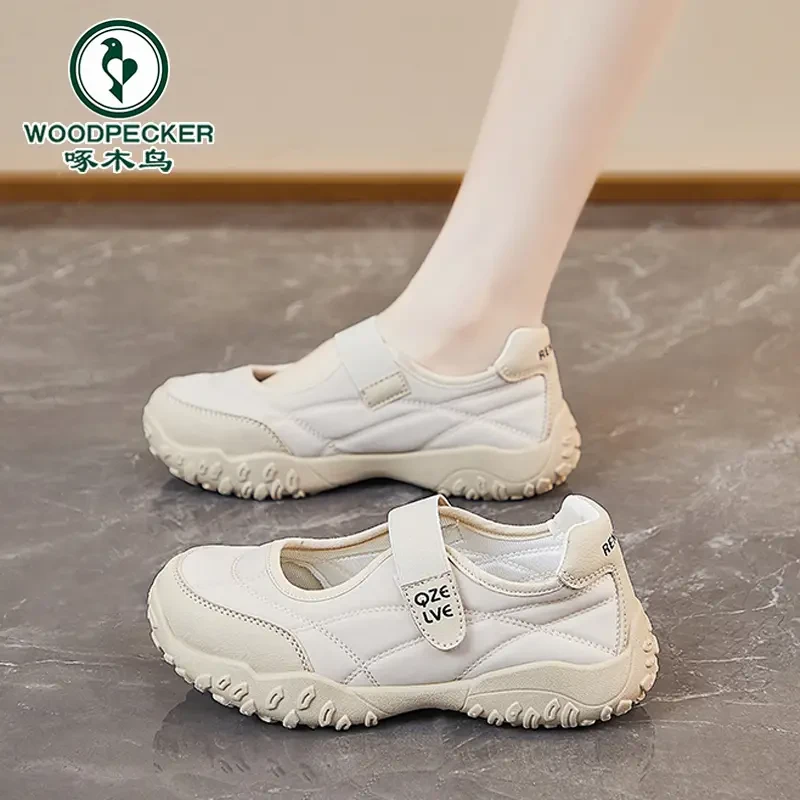 啄木鸟玛丽珍凉鞋女款2025新款夏季外穿厚底包头运动老爹鞋魔术贴