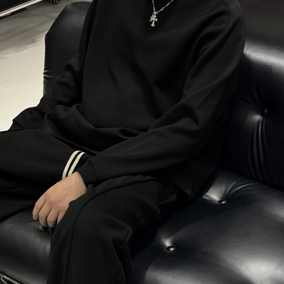 极简松弛莱赛尔内搭长袖T恤男休闲宽松打底衫