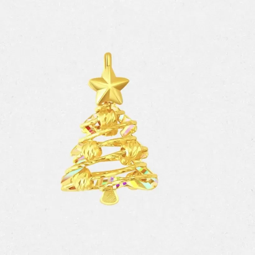 Chow Tai Seng/周大生【25年圣诞新款】足金炫彩圣诞树吊坠送女友