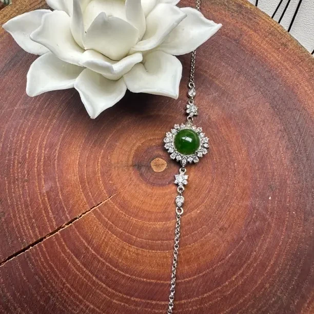 和田碧玉镶嵌手链