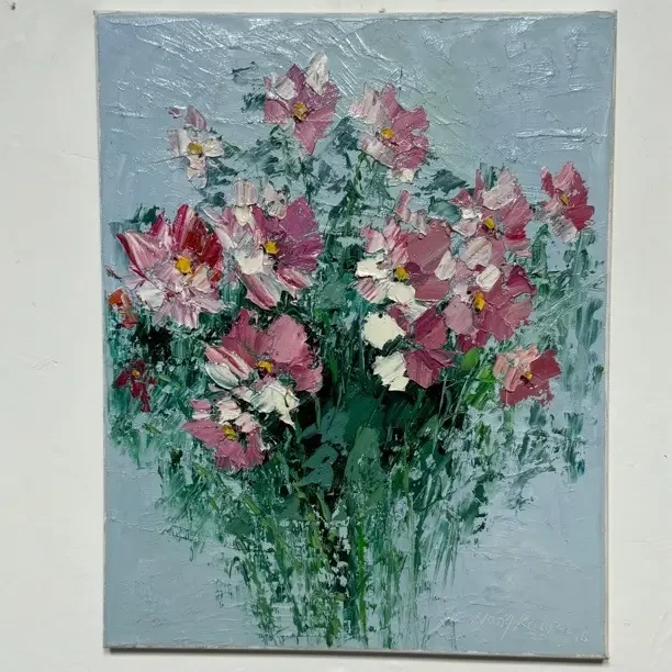 玫瑰花卉油画风装饰画适合餐厅沙发背景墙客厅壁画