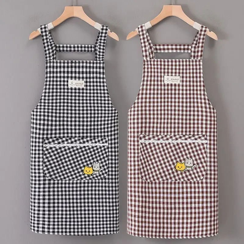 围裙XMH家用棉布背带厨房做饭夏季工作服上班耐脏新款围腰【富达】