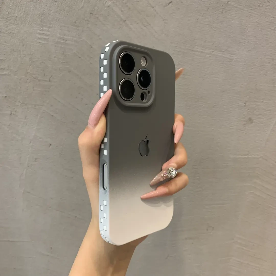 新款渐变纯色肤感高级适用苹果16手机壳iPhone15promax苹果16pro