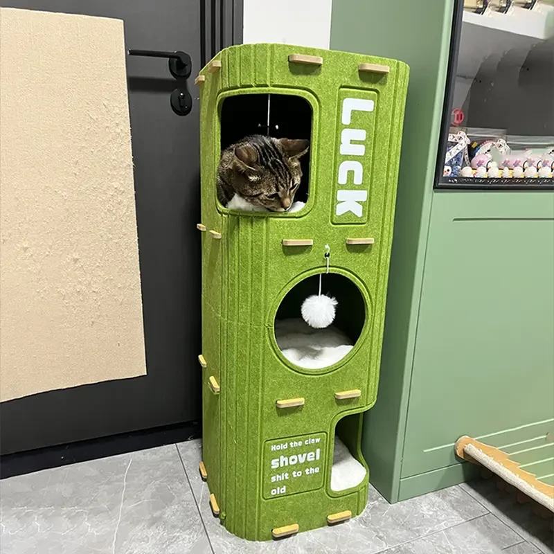 猫窝多层四季通用猫爬架猫树一体抓板封闭猫屋猫咪树洞多猫家庭用