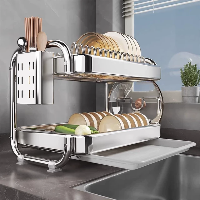 不锈钢碗碟收纳架沥水碗盘架碗柜碗筷沥水架碗架厨房置物架放碗盒
