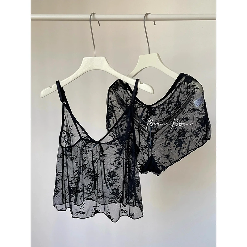 【镂空蕾丝】女士性感睡衣女2025年新款法式纯欲情吊带背心家居服