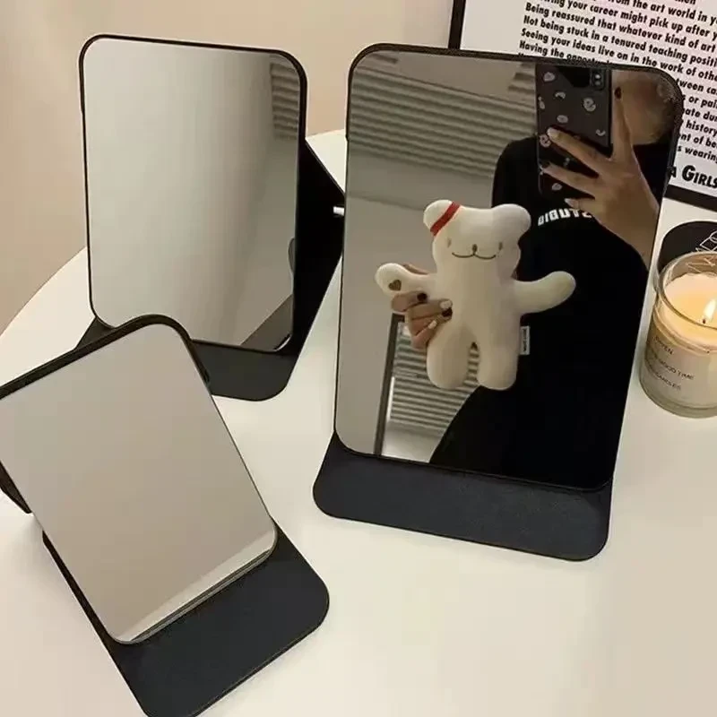 折叠化妆镜镜子桌面梳妆台式办公室创意可折叠宿舍便携式小镜子