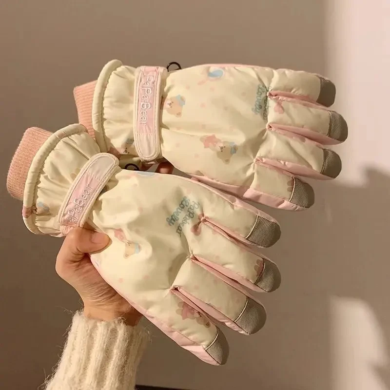 【喵喵】女士滑雪手套电动车手套加厚加绒防风保暖冬季驾车个人用品