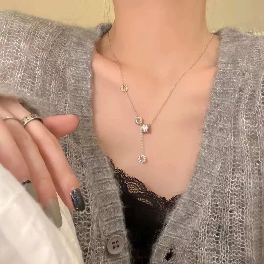 钛钢合成锆石项链 IFAY气质锁骨小众高级轻奢百搭文艺风韩国ins