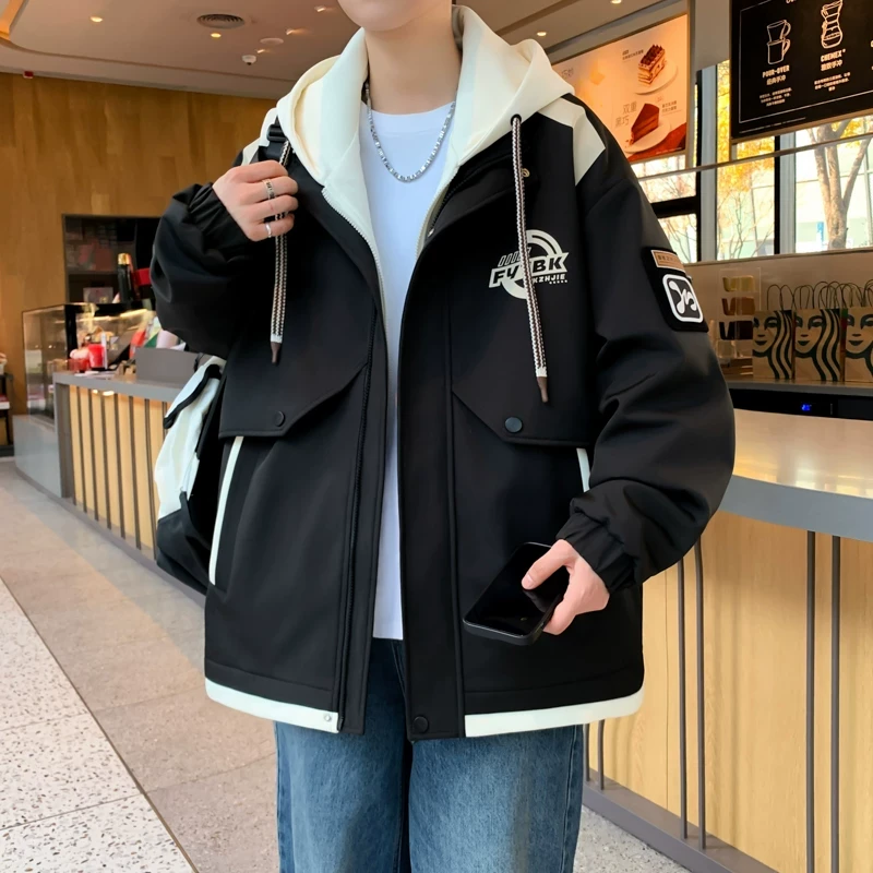 青少年学生休闲时尚夹克外套男春秋款舒适潮流时尚百搭帅气外套男