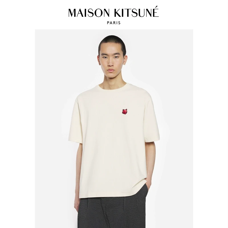 【新春系列】Maison Kitsune男女同款新品大胆玩色狐狸纯色T恤