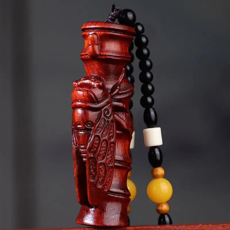 正宗紫檀木雕一鸣惊人手把件红木文玩盘玩知了天然实木汽车挂件