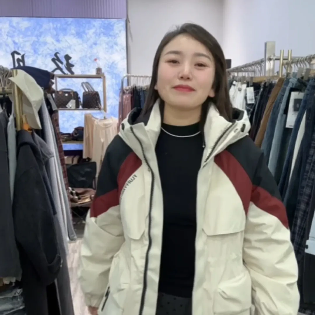 保暖收口袖冬季韩版派克服女纯色拼接加厚百搭连帽