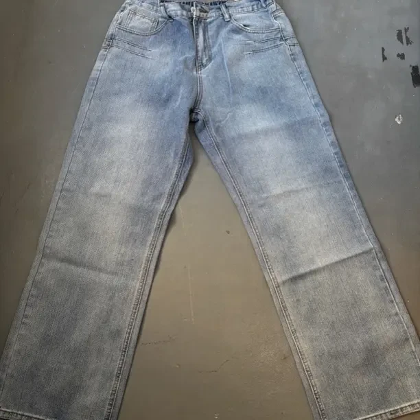 BFOV 美式宽松直筒牛仔裤百搭休闲做旧长裤