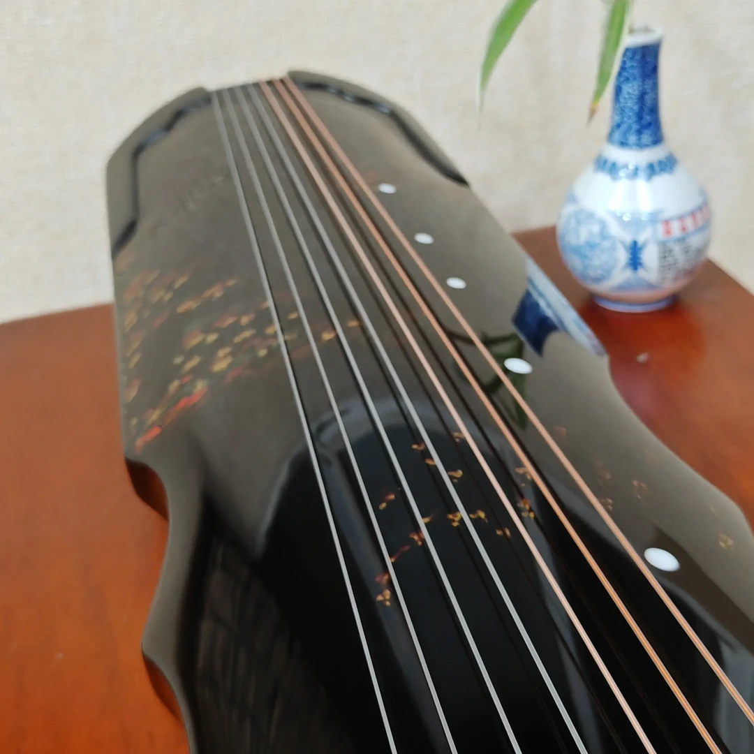 老杉木纯生漆伏羲仲尼落霞混沌彩漆工艺演奏级古琴中国古琴中国