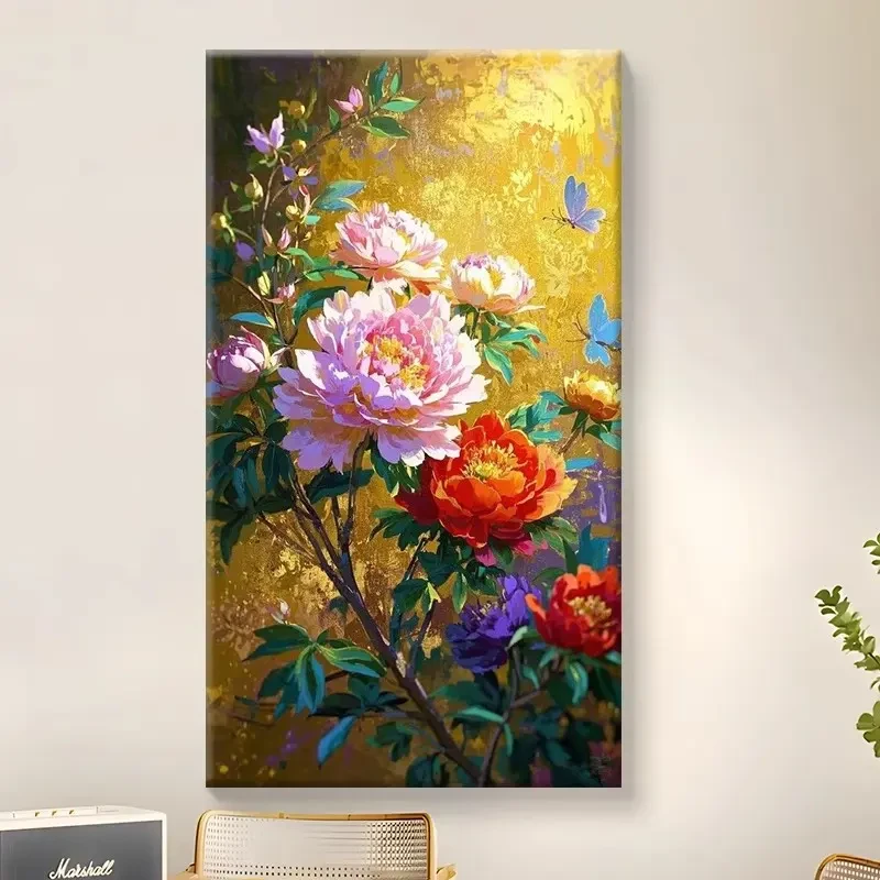 (大尺寸绚丽牡丹）diy数字油画高品质手工涂色解压治愈丙烯装饰画