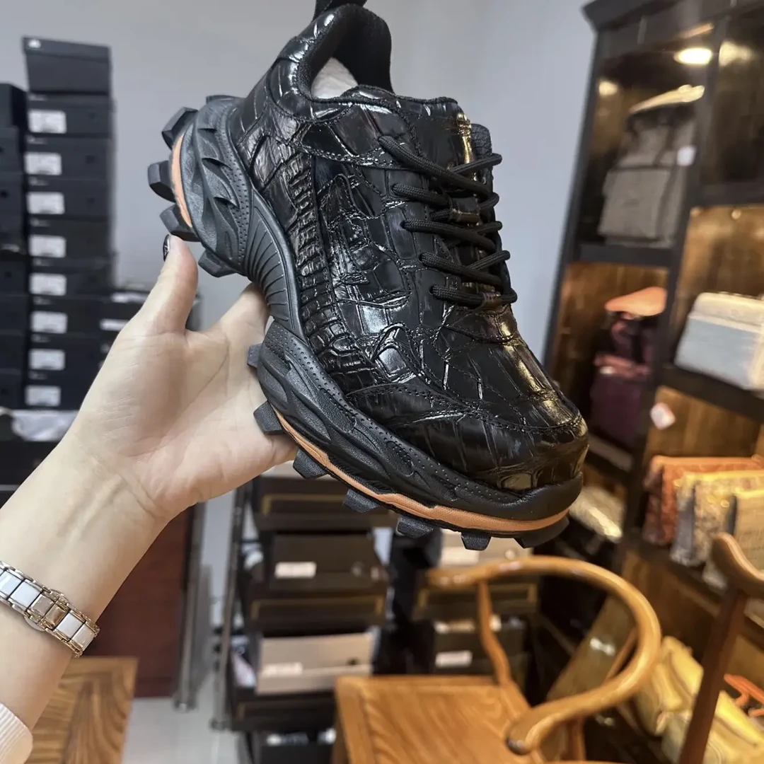 男士皮鞋时尚休闲百搭透气黑色厚底老爹鞋