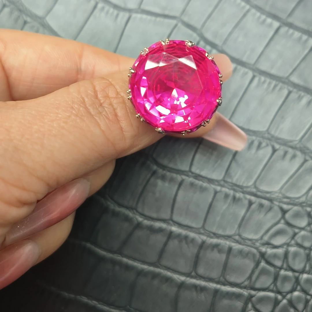 培育蓝宝石复古轻奢女款时尚经典设计指环饰品吊坠1511