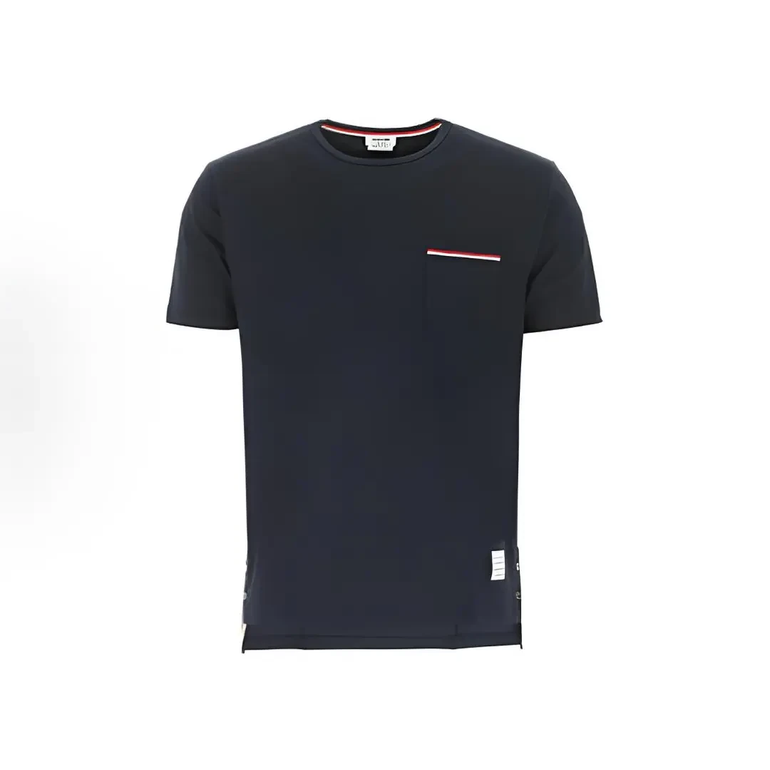 全新未使用 THOMBROWNE Tricolour accent罗缎彩条饰袋短袖 fy