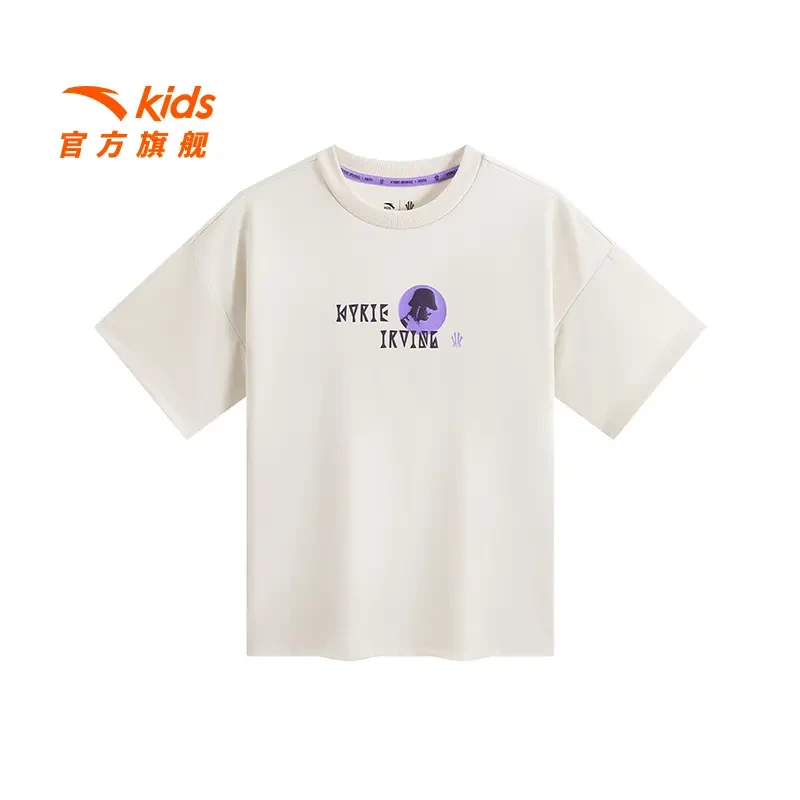 安踏儿童男大童短袖T2025夏季新款透气舒适青少年圆领运动短袖T恤