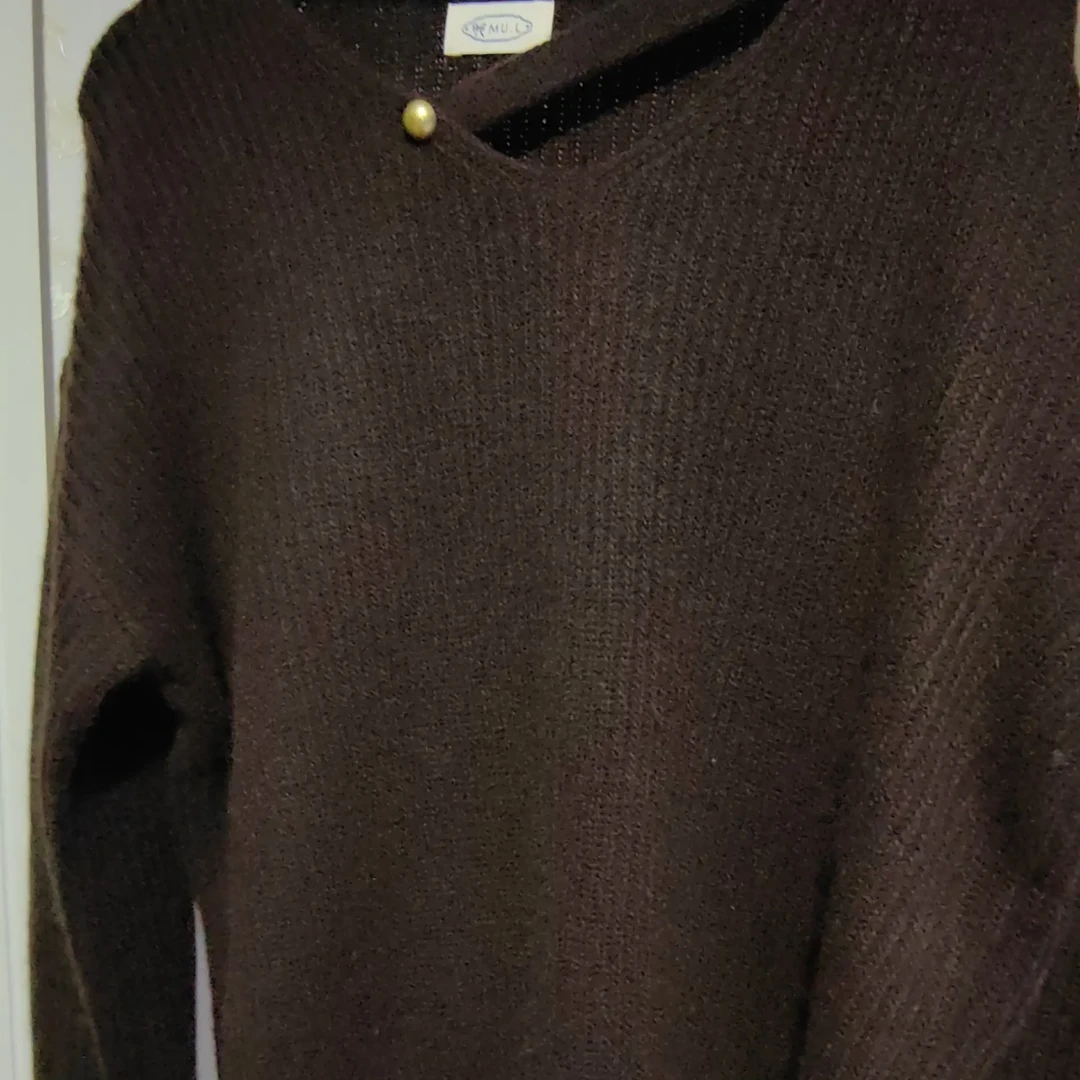 圆领V领女落肩袖慵懒风毛针织衫毛衫简约针织衫休闲