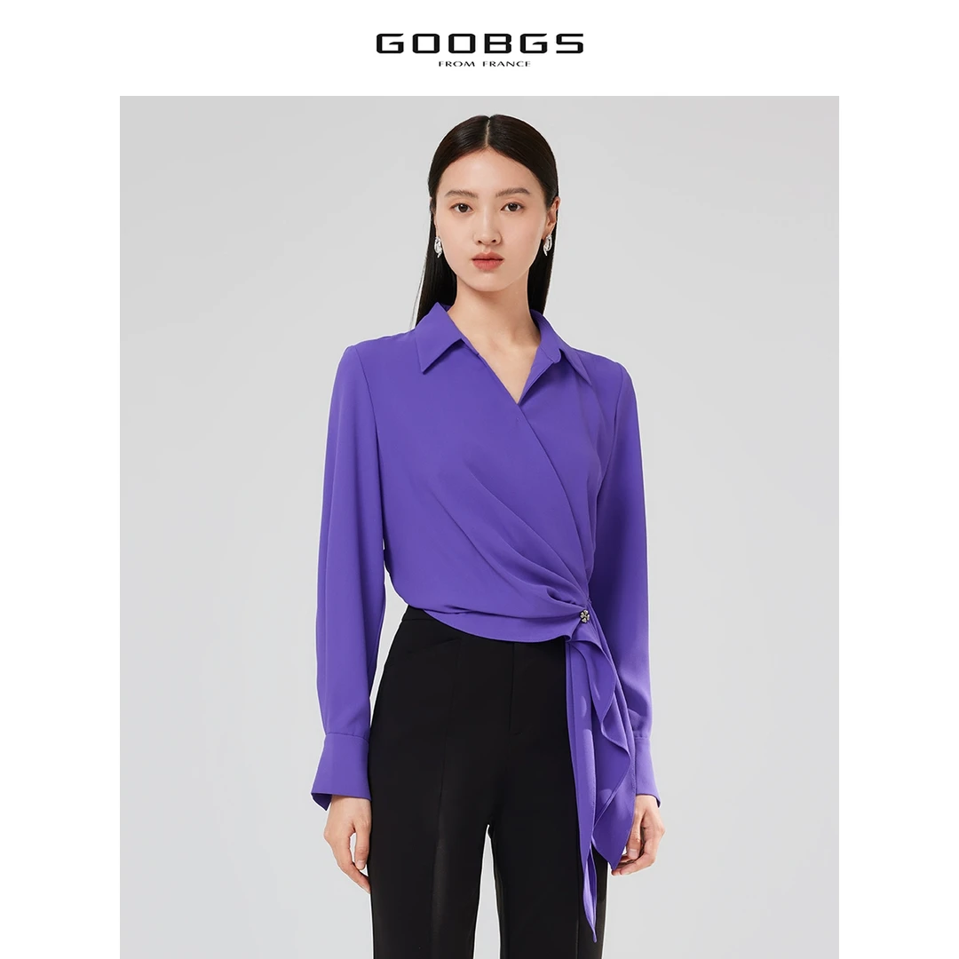 【小余专属】谷邦GOOBGS V领不规则衬衫 G3115529