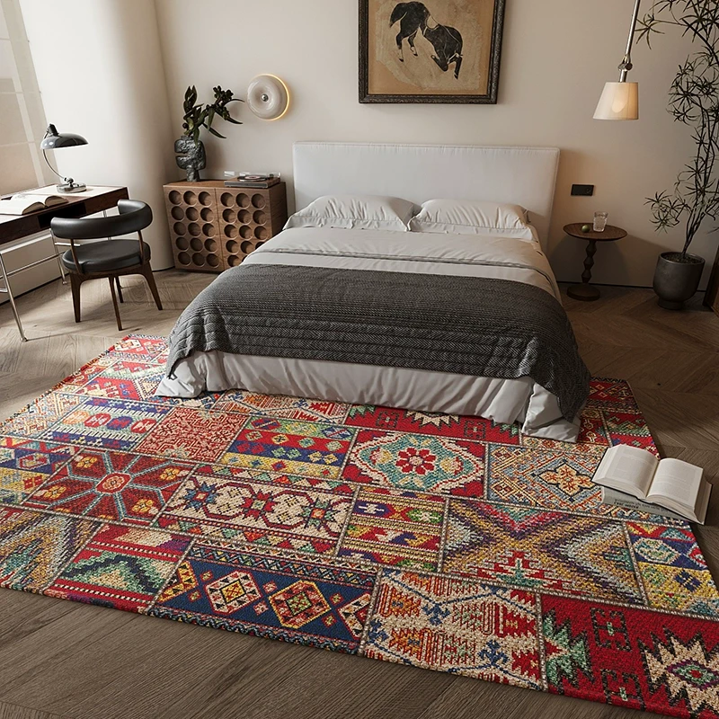 民族风卧室床边毯主卧地毯床前长条地垫沙发垫耐脏防滑房间软毯垫