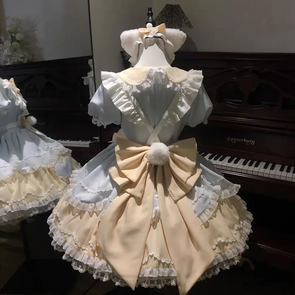 甜茶少女lolita甜茶喵可爱小猫洛丽塔op连衣裙女甜美清新公主裙