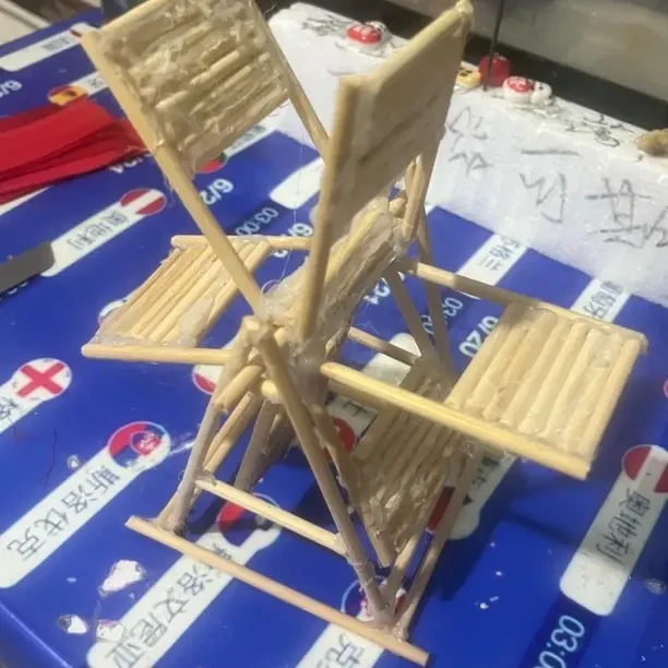 圆木棒竹筷风车模型材料包适合DIY创作手工立体木头筷子DIY材料包