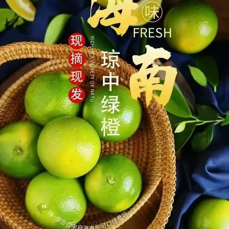 海南琼中绿橙地标产品一级果10斤装京东包邮