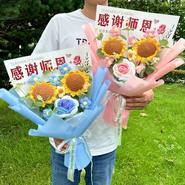 【毕业季礼物送老师】手工编织花束成品小学幼儿园中学感谢师恩
