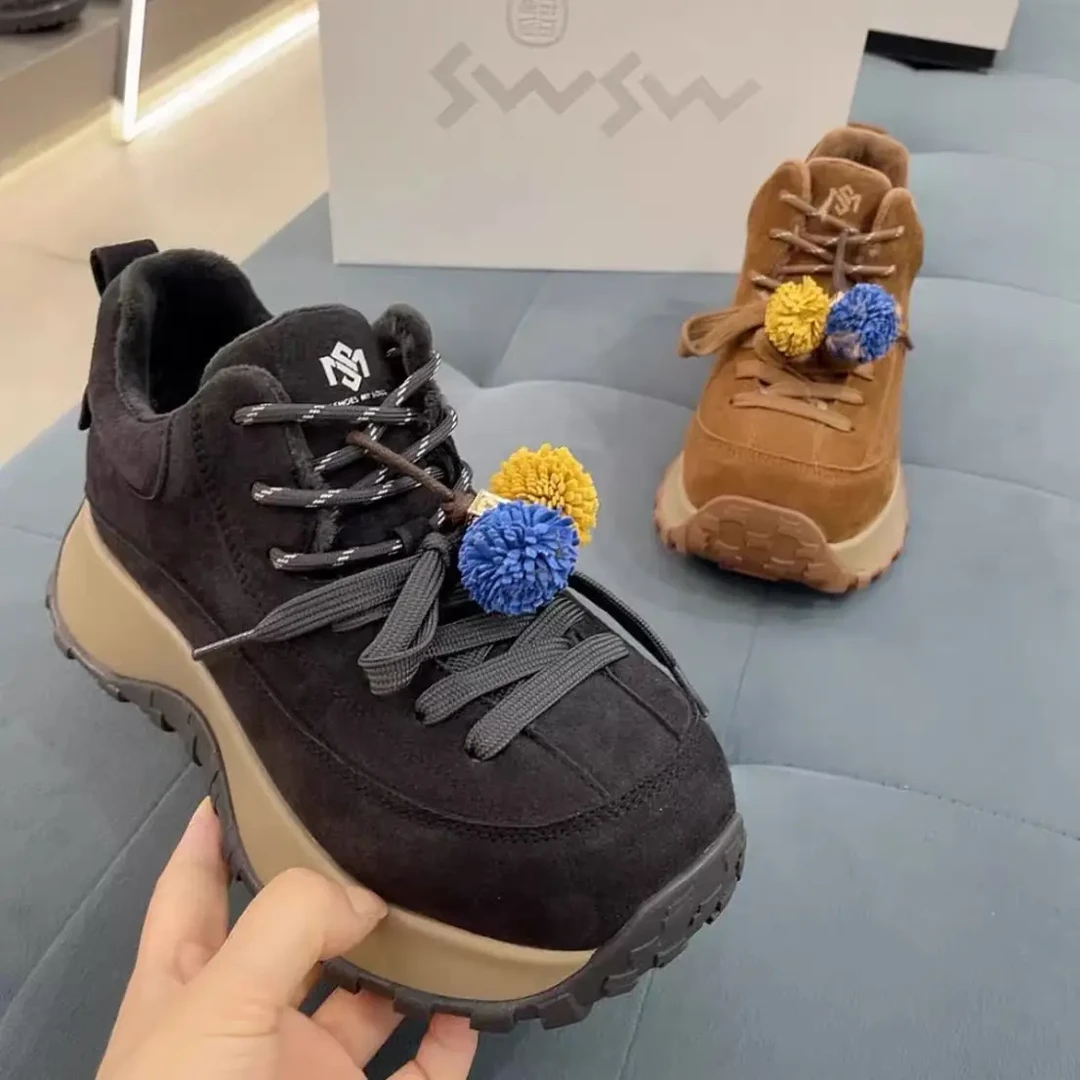 106-155玛莎玛索阿甘鞋女爆款2025新款冬季增高显脚小老爹鞋大棉