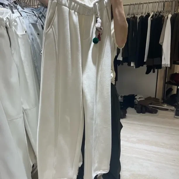 新款加绒高腰弯刀女裤保暖显瘦休闲百搭