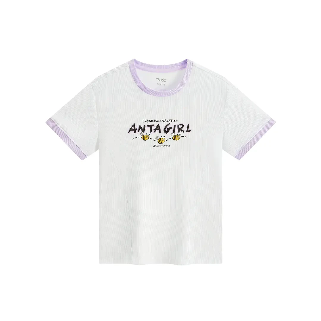 【潮流女-IP】安踏儿童女大童潮流系列夏季款短T时尚舒适百搭女童装